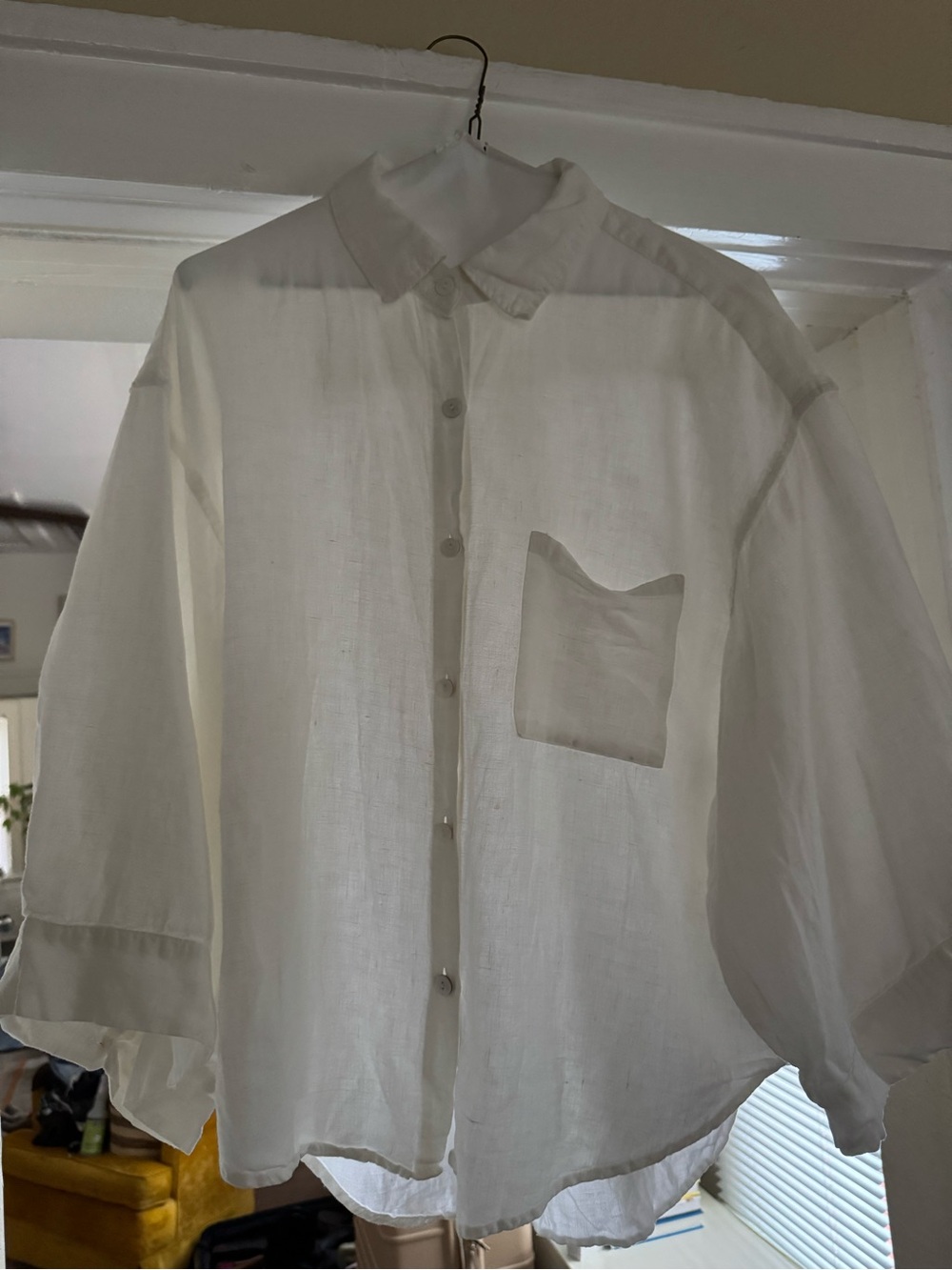 Deiji Studios White Linen Button Up